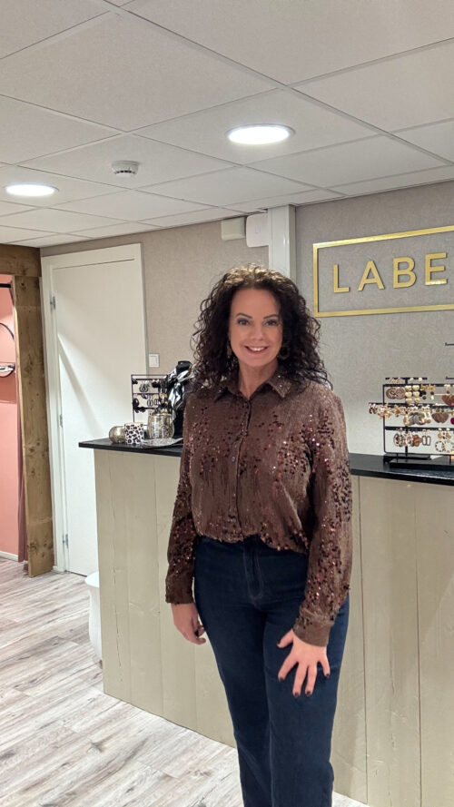 Blouse Liss pailletten Brown-blouses Label-L