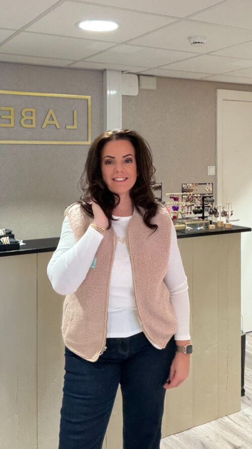 Gilet reversible beige off white -azzurro-Gilets Label-L