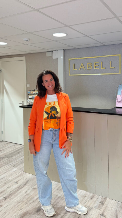 T-shirt tekkel oranje Label-L-shirts Label-L