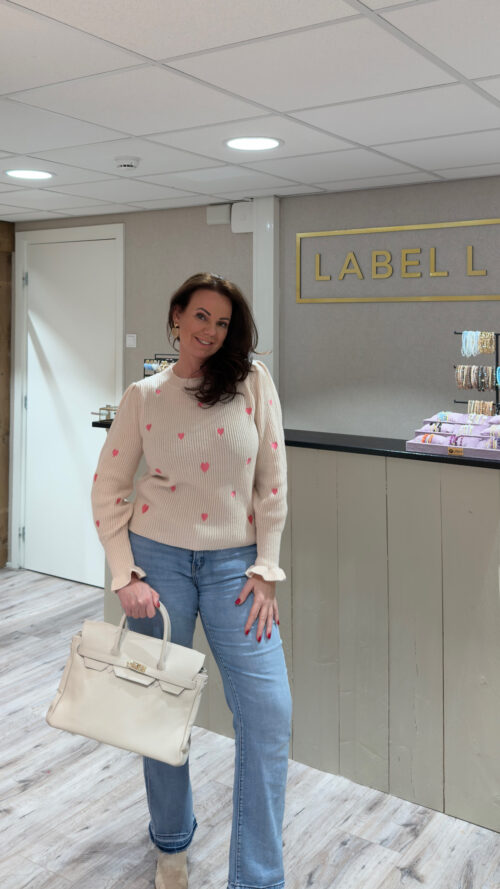 Trui Valentine Beige azzurro-truien en vesten Label-L