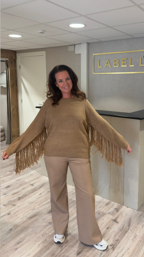 Trui fringe camel gold en silver-truien-Label-L
